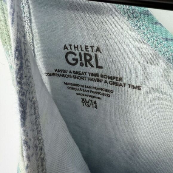Athleta Girl Havin' A Great Time Romper Blue Size XL 14 - Picture 3 of 4